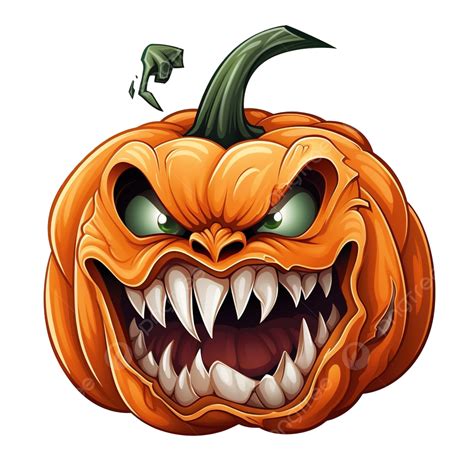 Angry Pumpkin With Emotion Bites Another Pumpkin Halloween Character