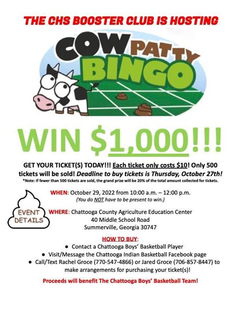 Cow Patty Bingo Chattooga County Agricultural Center Summerville