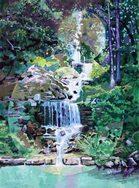 Forest Park Waterfall Painting By John Lautermilch