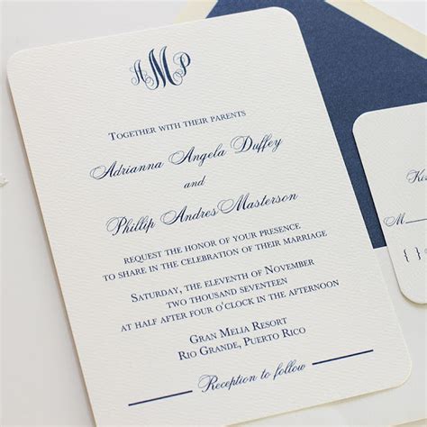 Blush Paperie Elegant Monogram Wedding Invitation