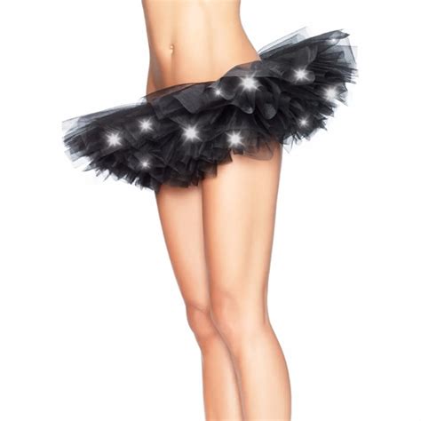 fashion black skirt high waist women tutu skirt short mini tulle skirt with led lights free size