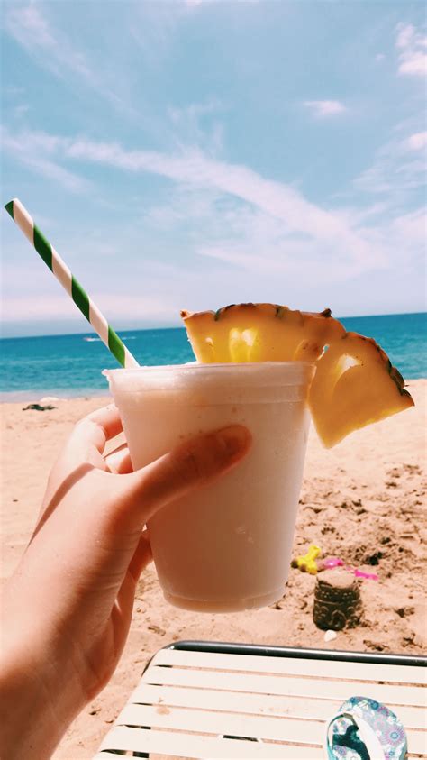 Beach Drinks Summer Drinks Fun Drinks Beverages Beach Aesthetic