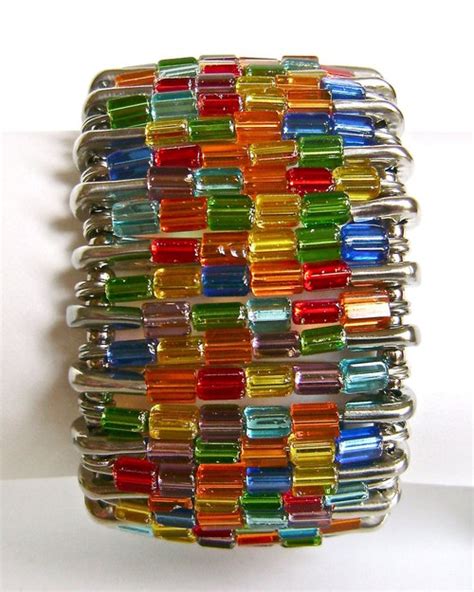 Stained Glass Cuff Bracelet — Domestic Diva Safety Pin Jewelry