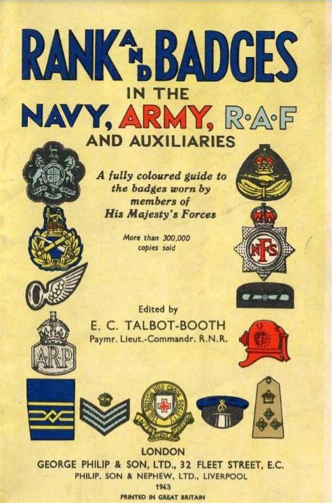 Rank And Badges In The Navy Army Raf And Auxiliaries 1943