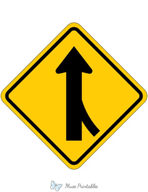 Printable Merge Ahead Sign