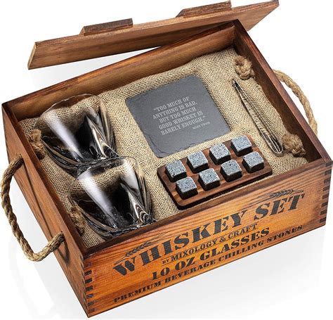 China Whiskey Stones T Set For Men Whiskey Glass With Rustic Wooden