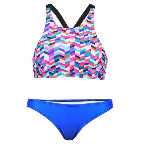 New Design Women Sexy Swimwear Bikinis Set Swimsuit Beachwear Female Geometric Digital Print Two