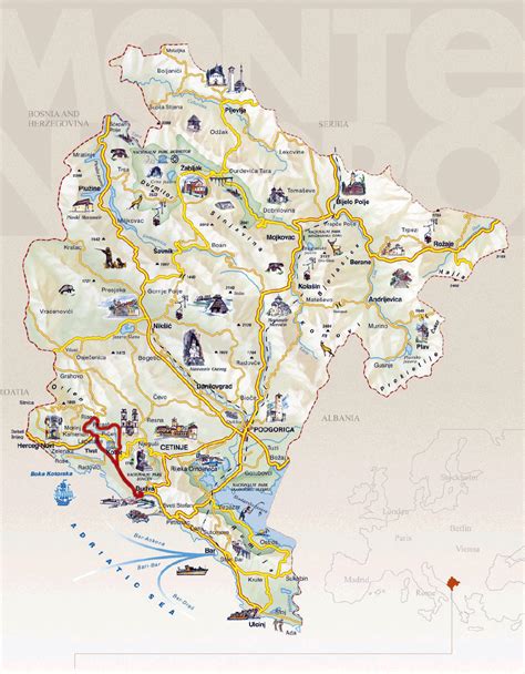 Detailed Tourist Map Of Montenegro Montenegro Europe Mapsland Maps Of The World