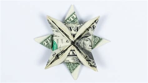 How To Make A Origami Christmas Star With Money Money Origami Xmas