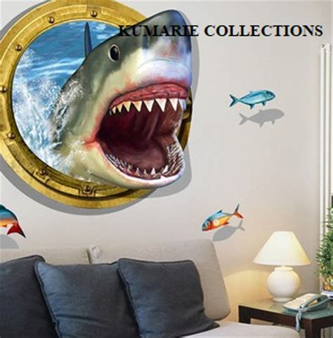 Sign in | create account. Jual Stiker Dinding Gambar Ikan Hiu 3D untuk Dekorasi ...