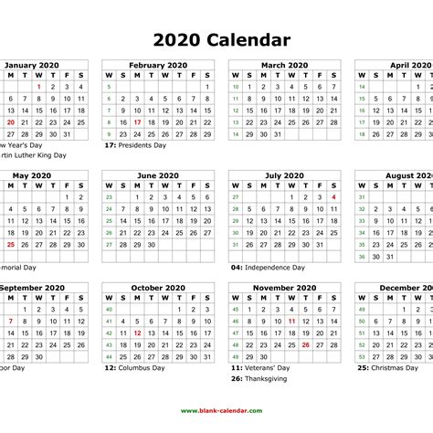 12 Month Printable Calendar Template Calendar Template 2021