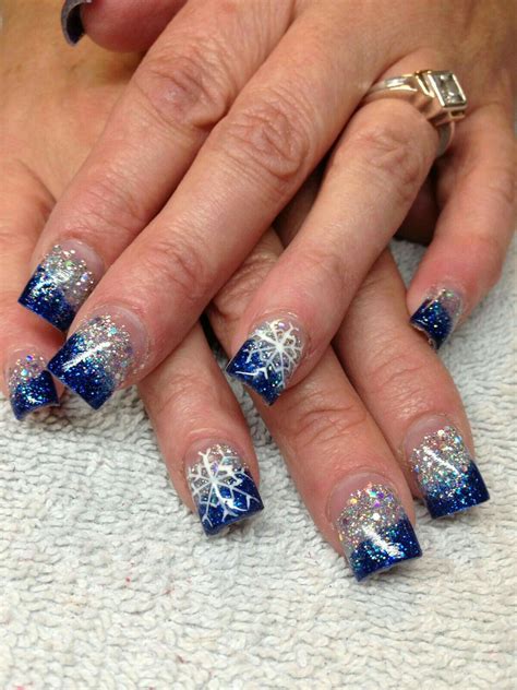 100 Beautiful Snowflakes Designs And Sparkling Glitters Nail Art Ideas