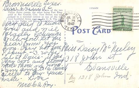 Brownsville Texas Fort Brown Flag Pole Antique Postcard K107255 Mary