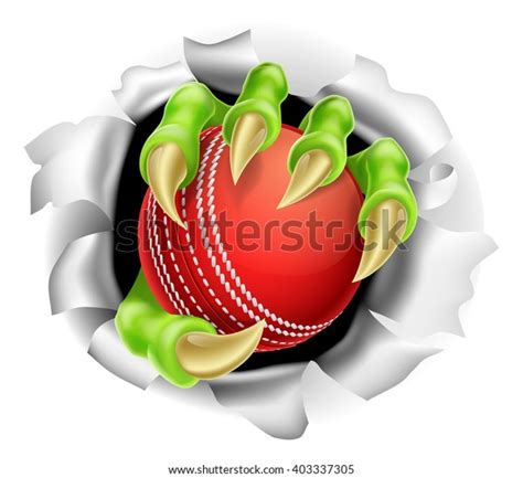 Illustration Claw Hand Holding Cricket Ball Stock Vector Royalty Free