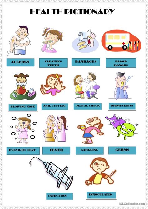 Health Pictionary Vocabular English Esl Worksheets Pdf And Doc