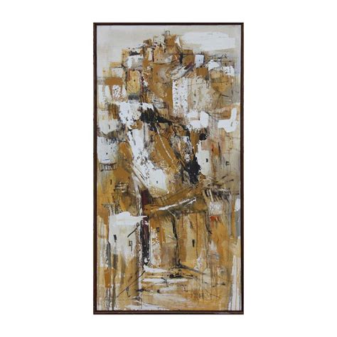 Gino Hollander Large Gestural Yellow Toned Abstract Expressionist