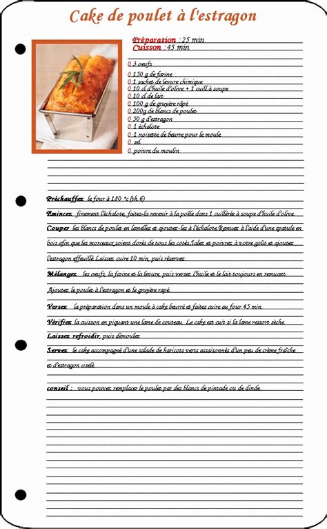 Cuisine f fantoni cap apr; Modele fiche recette cuisine word - lille-menage.fr maison