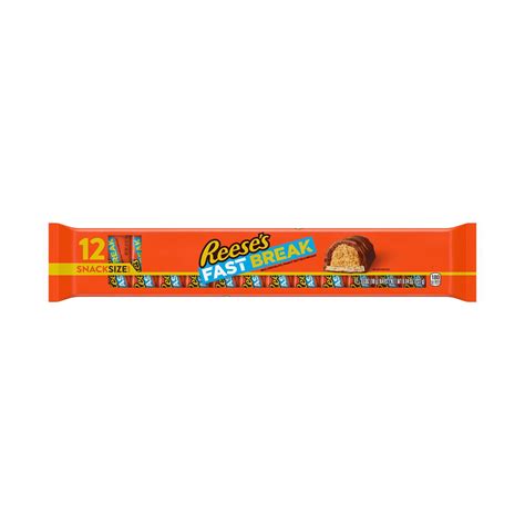 reese s fast break peanut butter and nougats milk chocolate candy 6 6 oz 12 ct