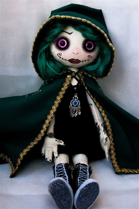 Horror Gothic Witch Doll Ooak Doll Goth Rag Doll Hallowee Inspire