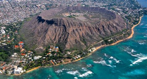 An Aerial View Of The City And Coastline Of Hawaii