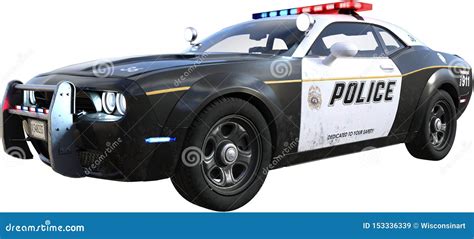 Police Squad Cop Car Isolated Law Enforcement Stock Image