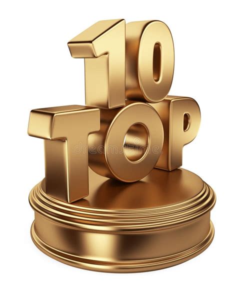 Top 10 On Podium 3d Icon Isolated Stock Illustration Illustration Of