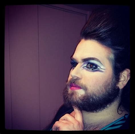 Purple Beard Queen Drag Makeup