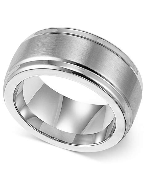 Lyst Triton Mens Stainless Steel Ring 9mm Wedding Band In Metallic