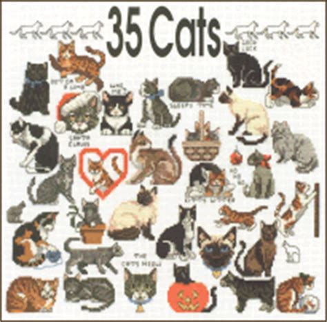 W084 cross stitch pattern only jeanette crews 57 exotic birds charts one nighter. Cross Stitch Patterns - Cats