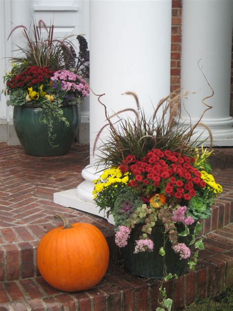 Fall Decor Ideas Beautiful Fall Planter With Garden Mums And Flowering