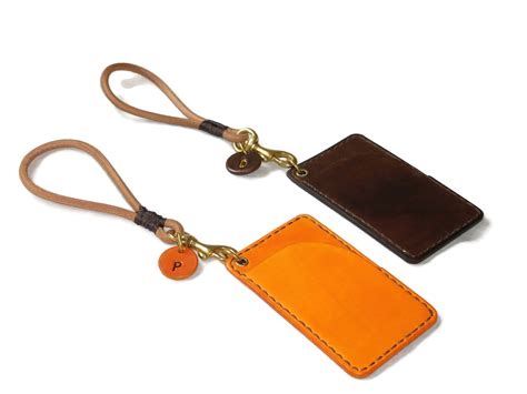 Leather Key Card Holder Personalized Keychain Personalized Etsy