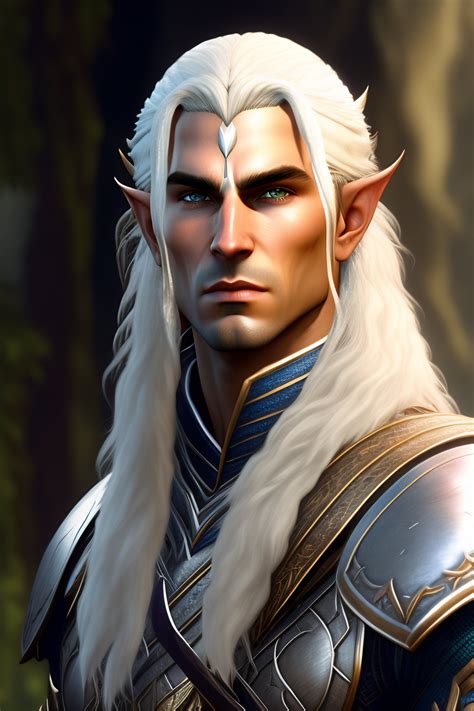 Lexica Elf Male Silver Hair With Double Bladed Scimitar