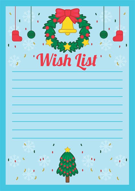 6 best free printable christmas wish list pdf for free at printablee