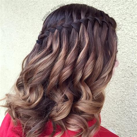 Straighten the hair and create waves only for the tips. 20 Pretty Cute Waterfall Hairstyles for Girls - Pretty Designs