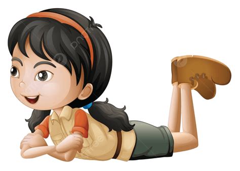 A Girl Lying Down Female Brown Alone Vector Female Brown Alone Png