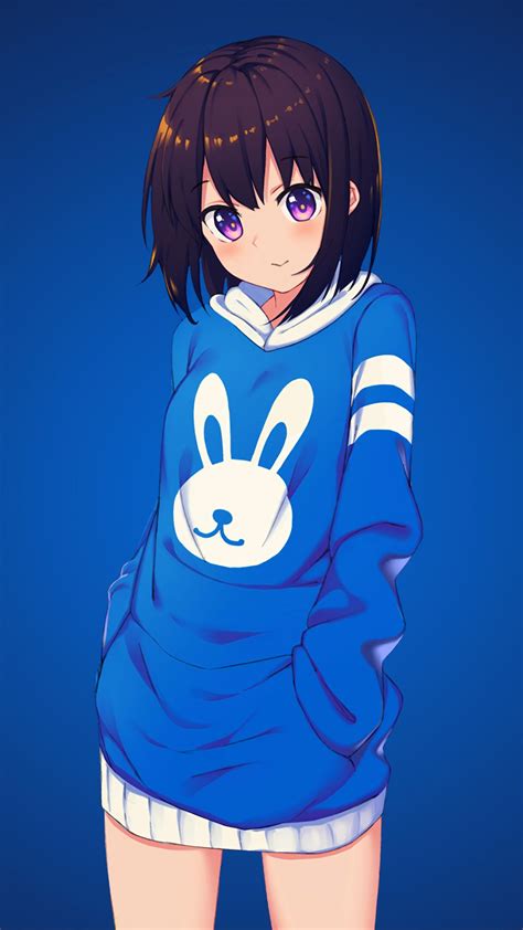 Hoodie Cute Anime Girl Wallpaper 021