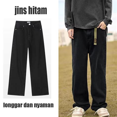 Jual Celana Pria Straight Pants Celana Pria Korea Jeans Oversize Jins Pria Dewasa High Waist