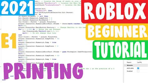 Roblox Studio Beginner Tutorial Printing E1 Youtube