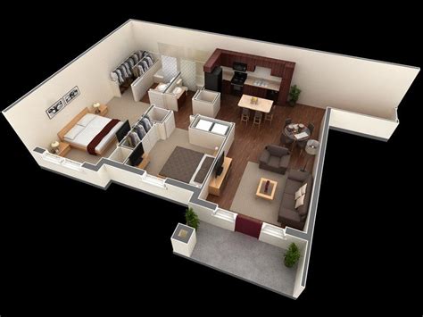 It makes it a very. 20 Awesome 3D Apartment Plans With Two Bedrooms - Part 2