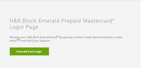 April 24, 2020 at 7:31 pm. www.hrblock.com/emeraldcard - Login Process For H & R Block Emerald Card