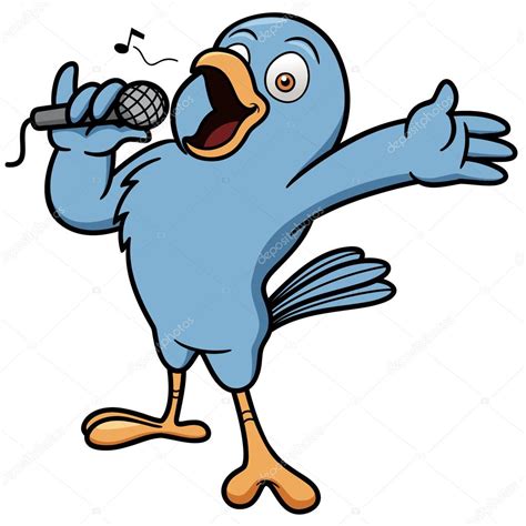 Cartoon Bird Singing Stock Vector Image By Sararoom