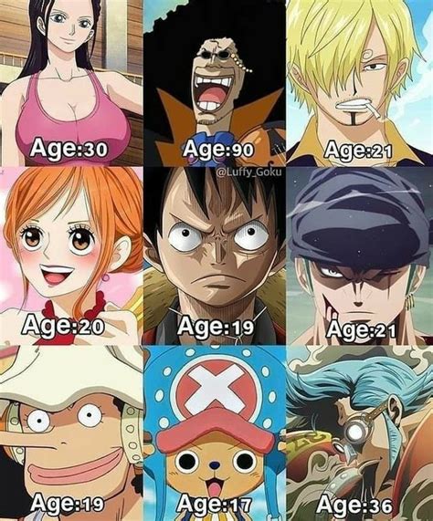 Age Of Straw Hat Crew Mates Anime One Piece One Piece Anime