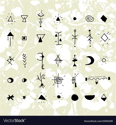 The Mystical Signs And Symbols Royalty Free Vector Image