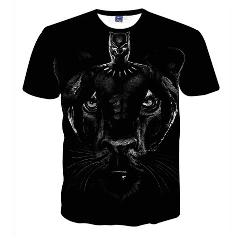 Men Black Panther T Shirt Over Size 3d Print T Shirt Mens O Neck Short