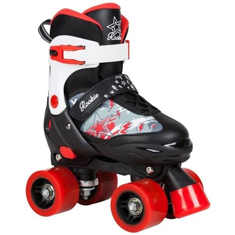 Rookie Adjustable Ace Black Red Quad Roller Skates Uk