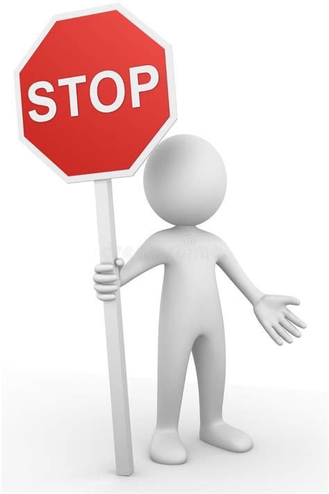 Holding Stop Sign Stock Illustrations 6432 Holding Stop Sign Stock