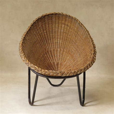 The most common funky chairs material is cotton. Wicker and Iron Lounge Chair, France, 1950s For Sale at ...