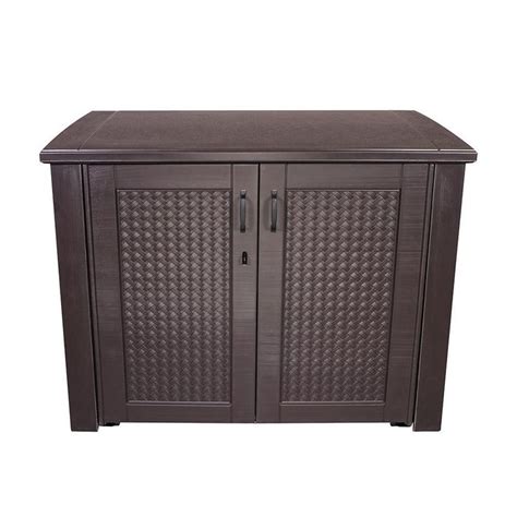 Suncast Backyard Oasis 195 Gal Storage And Entertainment Station The