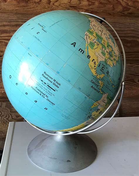 Vintage Nystrom 16 Readiness World Globe Vintage Eclectic World