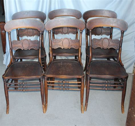 Bargain Johns Antiques Antique Set Of Six Oak Chairs With Pressback